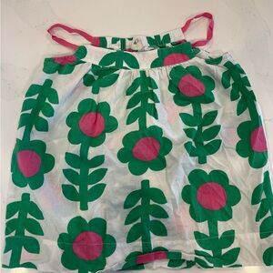 Mini Boden Green and Pink Leaf Print Skirt